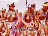 Topless African girls dancing outside
