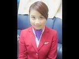Hong Kong Airlines Lori face angel cabin attendant Joan of Dziga take bare oozed!