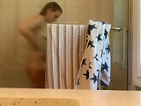 SPYcam my little sister showering after volleyball tryouts