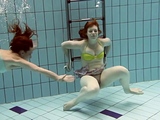 Hot underwater lesbos Ala and Lenka get horny