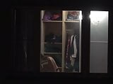 Cute teen flasher strips in her bedroom window for me PART 2