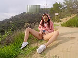 Crazy public Orgasm at the Hollywood sign in USA - Little Caprice
