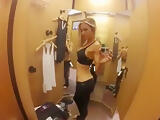 Hot girl stripping in changing room