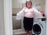 Bored Mature Housewifes Laundry Day Striptease